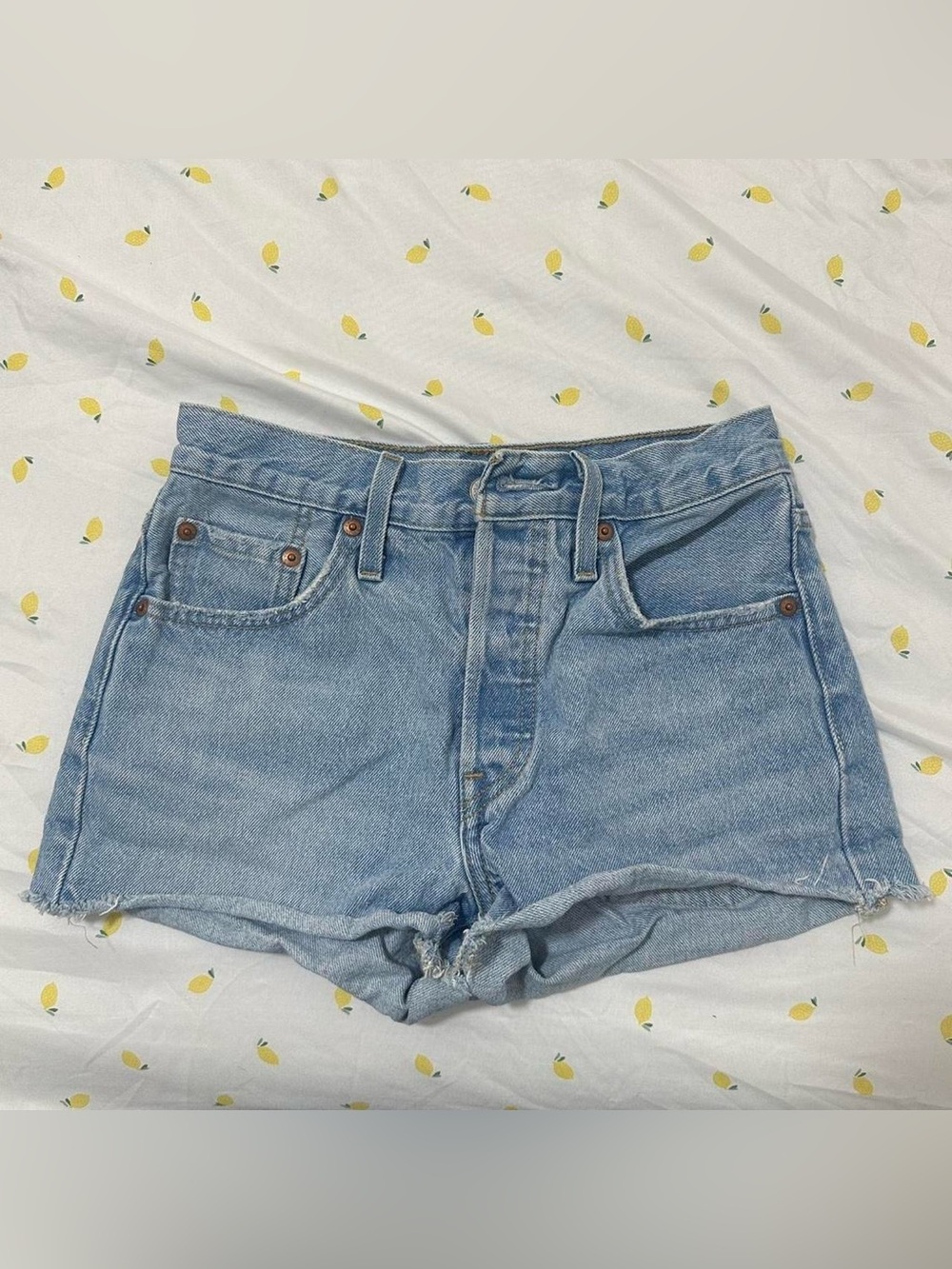 Levi's Light Blue High-Rise Denim Shorts